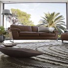 Living Room Bobois Wide Living Room With Roche Bobois Brown Carpet Brown Sofas Wide Glass Walls And Grey Lamp Dream Homes Stunning And Elegant Living Room With Futuristic Modern Furniture