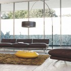 Living Room Design Wonderful Living Room In Simple Design With Brown Sofas Roche Bobois Yellow Tables Brown Rug And Grey Floor Dream Homes Stunning And Elegant Living Room With Futuristic Modern Furniture
