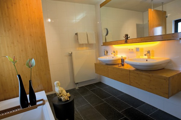 Bathroom Interior With Adorable Bathroom Interior Design Ideas With Installation Of Warm Yellow Lighting Concept On Wooden Wall Mounted Bathroom Sink Bathroom Fresh And Various Bathroom Interior Designs With Varieties Of Niceness