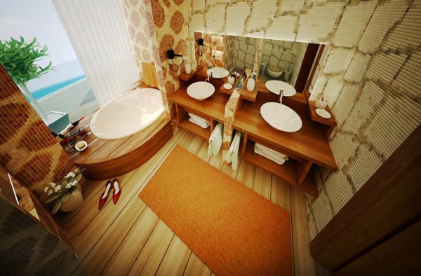 Unique Bathroom Daymon Exotic Unique Bathroom Designs By Daymon Studio And Semsa Bilge Dominated With Printed Detail On The Walls Bathroom Wonderful Dream Bathroom Ideas Making Your Cute Bathrooms