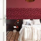Red Patterned In Glorious Red Patterned Refurbished Flat In Barcelona Master Bedroom Idea Furnished With Ivory Bed On Patterned Tiled Floor Apartments Stylish Extraordinary Home With Vintage Interior Design And White Walls