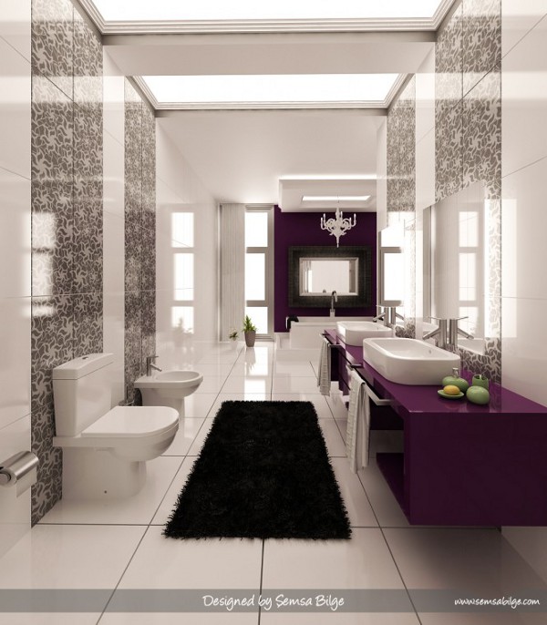 Unique Bathroom Daymon Luxurious Unique Bathroom Designs By Daymon Studio And Semsa Bilge Involving Low Purple Vanity With White Vessels Bathroom  Wonderful Dream Bathroom Ideas Making Your Cute Bathrooms