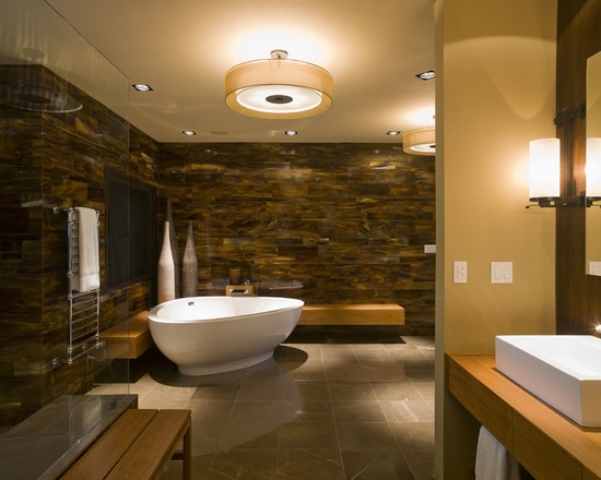 Lavish Bathroom Pendant Luxurious Lavish Bathroom With Glaring Pendant Light Sleek Marble Wall Corner Bathtub Designs Glass Shower Cabin Sleek Floor Tile Bathroom  Functional And Exquisite Corner Bathtub For A Bathroom Interior Decorations