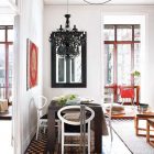 Chic Refurbished Barcelona Shabby Chic Refurbished Flat In Barcelona Dining Room Interior Furnished With Dark Table And White Black Chairs Apartments Stylish Extraordinary Home With Vintage Interior Design And White Walls