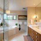Shower Cabin Wall Small Shower Cabin With Glass Wall White Corner Bathtub Designs Fresh Indoor Plants Modern Wood Bathroom Vanity With Double Sinks Bathroom Functional And Exquisite Corner Bathtub For A Bathroom Interior Decorations