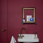 Wall Bathroom Sink Amazing Red Wall Bathroom With Amusing White Sink And Towel Rack Bathroom Gorgeous Bathroom Decorating Ideas To Keep The Elegant Interior In Style