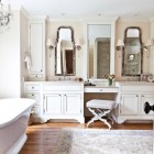 Bathroom Vanities Vintage Fascinating Bathroom Vanities Lowes In Vintage Style Warm Carpet On Wood Floor Cool Crystal Chandelier Large Bathtub Antique Mirrors Bathroom Stunning Bathroom Vanities Lowes Applied For Your Powder Room