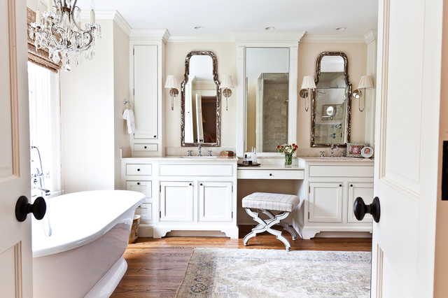 Bathroom Vanities Vintage Fascinating Bathroom Vanities Lowes In Vintage Style Warm Carpet On Wood Floor Cool Crystal Chandelier Large Bathtub Antique Mirrors Bathroom Stunning Bathroom Vanities Lowes Applied For Your Powder Room