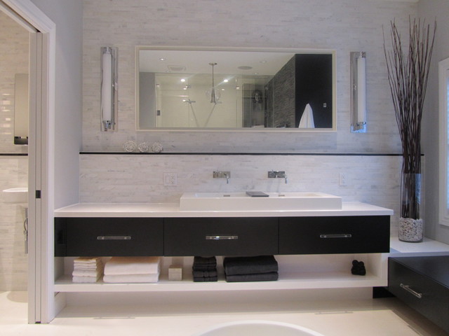 Modern Minimalist Lowes Gorgeous Modern Minimalist Bathroom Vanities Lowes With Rectangular Sink Large Mirror Shiny Wall Lights Pretty Ornamental Plant In Glass Vase Bathroom Stunning Bathroom Vanities Lowes Applied For Your Powder Room