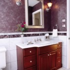 In Brown Completed Vanity In Impressive Brown And White Completed With Astonishing Mirror And Ring Towel Rack Bathroom Gorgeous Bathroom Decorating Ideas To Keep The Elegant Interior In Style